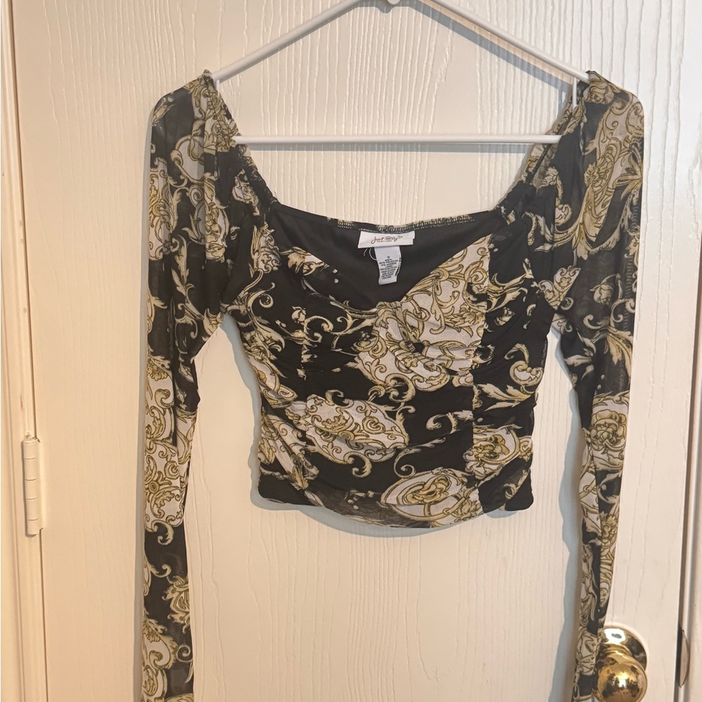 Forever 21 Black and Gold Women's Top